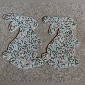 Beaded placemats set of 2 Easter bunny